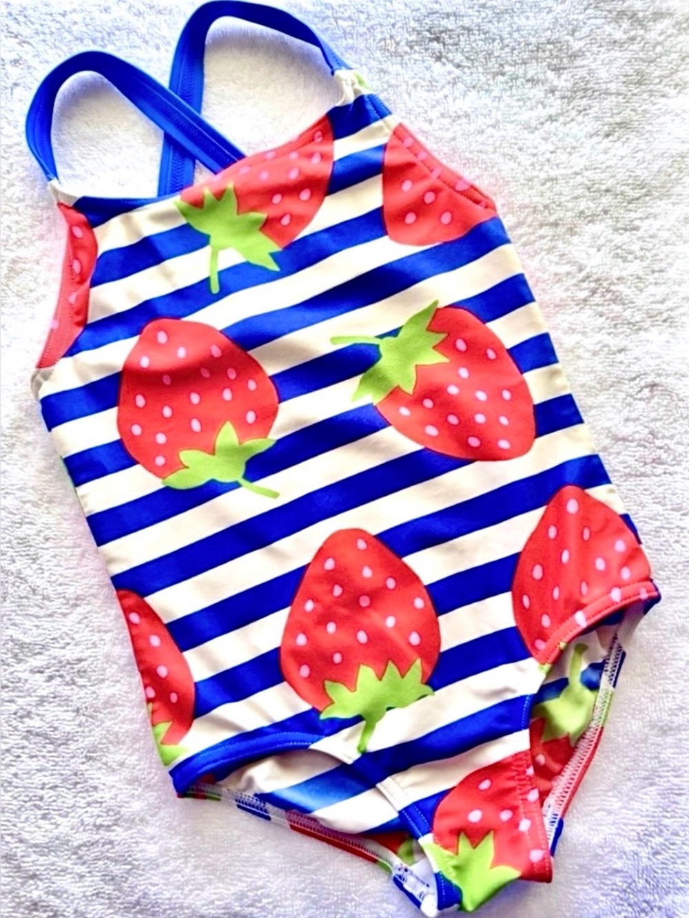 Mini Boden Strawberry One-Piece Swimsuit Size 110 (4-5 Years)